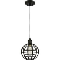 Suspension Globe Cage Noir mat 1 Ampoule
