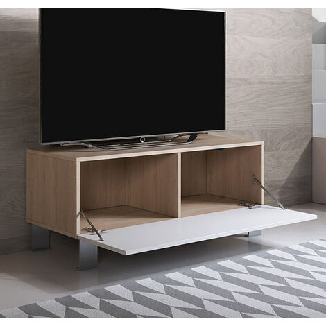 Mobile Soggiorno Moderno Luke 2E - Melamina Sonoma E Bianco 160cm