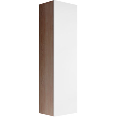 Mobile Sospeso  Vetrina Soggiorno Moderno  Salotto Sala da Pranzo  Vetrinetta pensile  40x165x29cm  Modello Eliot  Sonoma e Bianco opaco
