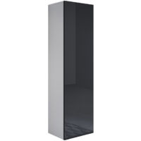 Mobile Sospeso Vetrina Soggiorno Moderno Salotto Vetrinetta Pensile 40x165x28 Modello Luke V4 Bianco e Nero lucido