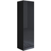 Mobile Sospeso Vetrina Soggiorno Moderno Salotto Vetrinetta Pensile 40x165x28 Modello Luke V4 Nero lucido