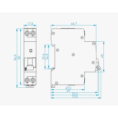 Disjoncteur différentiel  N+1P 6KA 20A 30mA Type A