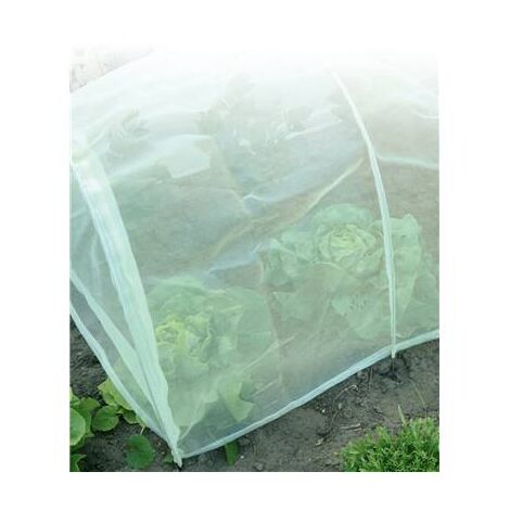 Nortene – Tunnel accordéon anti-insectes 0,60 x 0,45 x 3 m – Filet en polyéthylène traité anti-UV – 7 arceaux en acier galvanisé pré-montés (1/6)