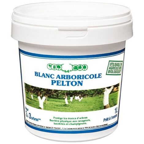 Centrale Brico – Blanc arboricole pelton 1l – Insecticide biologique à base de chaux – Protection contre ravageurs et variations de température – Usage extérieur