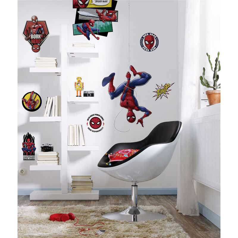 3d Breaking Wall Spiderman Super Heroes Autocollants muraux pour les  enfants Décoration de chambre