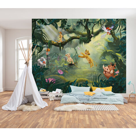 Papier Peint Enfant Fée Fleurs Intissé Panoramique 368x254 cm - Colle  Inclus - Chambre Enfant - Moderne Trompe l'oeil