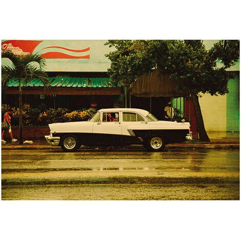 Papier peint photo - Papier Peint Intissé - Voiture Rétro à Cuba - Vintage  - Art - 254