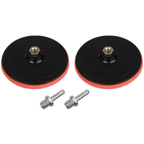Trade-Shop Klett-Schleifteller / Haftteller / Stützteller / Polierteller mit M14 Spanndorn für Elektrowerkzeuge mit M14 Gewinde Aufnahme / Ø 100mm, 12500 u/min - 2 Stück