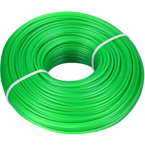 Trade-Shop Trimmerschnur Trimmerfaden Mähfaden Nylonfaden Dual rund grün, 60m Länge, 2,7mm Fadenstärke, mit Stahlkern im Inneren / Rasentrimmer-Zubehör