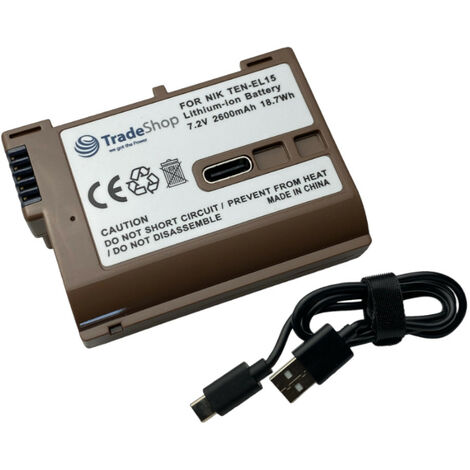 Trade-Shop Li-Ion Kamera-Akku 7,2V / 2600mAh inkl. USB-C Ladekabel