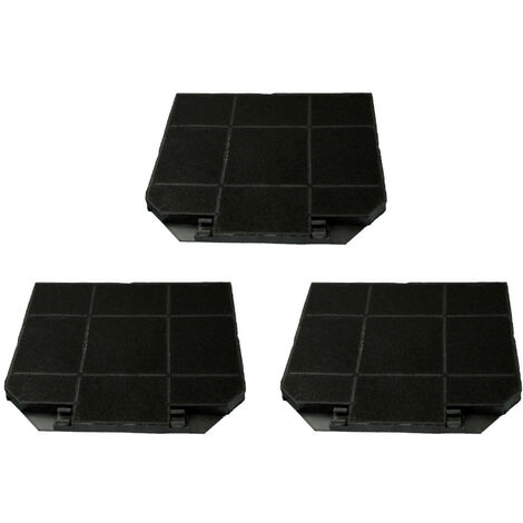 Trade-Shop Aktivkohlefilter 265x235mm ersetzt Brandt 74X0614 DHK204AE1, Faber 112.0016.756 445934 112.0174.992 Filter2, Fagor YY74X0614 - 3 Stück (1/2)