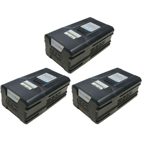 3x Trade-Shop Li-Ion Akku 80V 5000mAh kompatibel mit Greenworks Rasentrimmer GD80BCB, Rückengebläse GD80BPB, Schneefräse GD80ST / Ersatz Akku (1/4)