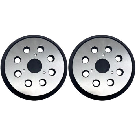 Trade-Shop Klett 8-Loch Schleifteller Haftteller Stützteller 125mm mit Metall-Rückseite für Dewalt DW420/K, DW421/K, DW423/K, DW426/K, D26453/K, D26451 - 2 Stück