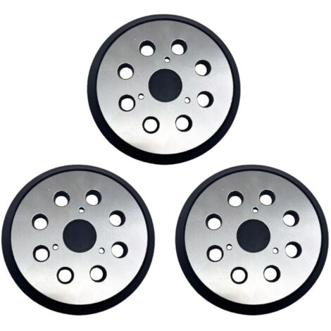 Trade-Shop Klett 8-Loch Schleifteller Haftteller Stützteller 125mm mit Metall-Rückseite für Dewalt DW420/K, DW421/K, DW423/K, DW426/K, D26453/K, D26451 - 3 Stück