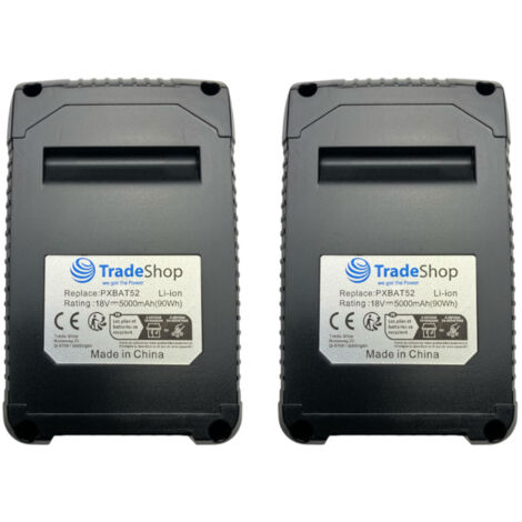 2x Trade-Shop Li-Ion Akku 18V / 5000mAh / 90Wh für Einhell PXC Power X-Change System Werkzeuge Gartengeräte Elektrowerkzeuge (1/4)