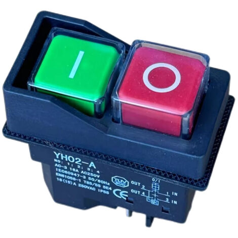 Trade-Shop An/Aus-Schalter Elektro Hauptschalter DKLD DZ-6 16A 220-250V mit 4 Kontakten für Hobelmaschine Betonmischer Kreissäge Bandsäge Gehrungssäge