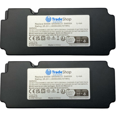2x Trade-Shop Li-Ion Akku 25,2V 4000mAh für viele Smart G-Force, Power-G, Fuxtec, Gardenline, Garden Feelings Mähroboter Raenmäher Rasenroboter (1/4)