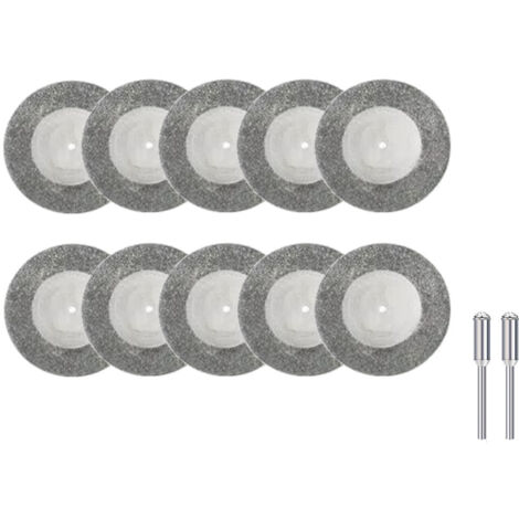 Trade-Shop 10x Mini Diamant Trennscheiben Ø 50mm + 2x Dorn für Dremel Proxxon D29 / zum Schneiden von Stein Glas Keramik Fliesen Edelstein Metall