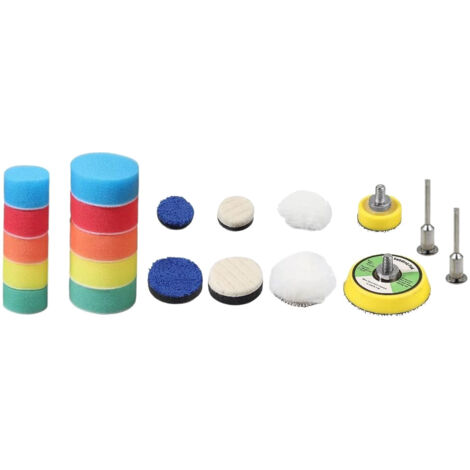 Trade-Shop Polier-SET Stützteller für Proxxon, Dremel 25mm 50mm Polierschwamm Polierpads Polierset zum Polieren, Wachsen und Versiegeln (1/2)