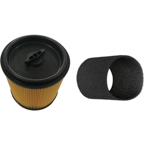 Trade-Shop 2in1 Set: Patronenfilter inkl. Verschlussdeckel + Schaumfilter für Parkside PNTS 1300 B2, 1300 C3, 1300 D3, 1300 E4, 1300 F5, 1400 A1 (1/5)