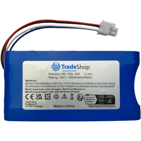 Trade-Shop Li-Ion Akku 18V / 2500mAh kompatibel mit Yard Force Amiro 400, 400i, 350, 350i ersetzt 1920726 / Rasenmäher Mähroboter Zubehör (1/2)