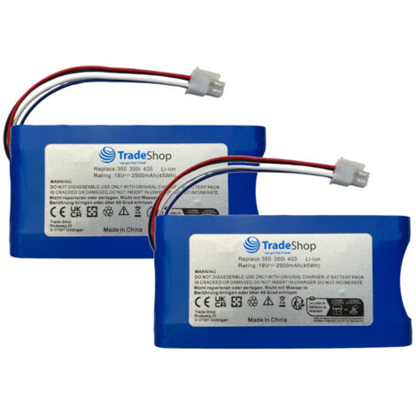 2x Trade-Shop Li-Ion Akku 18V / 2500mAh kompatibel mit Yard Force Amiro 400, 400i, 350, 350i ersetzt 1920726 / Rasenmäher Mähroboter Zubehör (1/2)