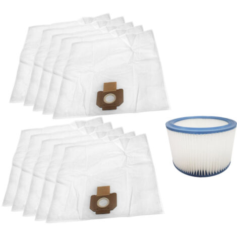 Trade-Shop SET: Microvlies-Beutel (10x) + Patronenfilter kompatibel mit Nilfisk Alto Attix 40-21 PC, 50-01 PC, 50-0H PC, 50-2H PC, 302004004 (1/4)