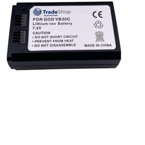 Trade-Shop Li-Ion Akku 7,2V / 3400mAh mit Typ-C Schnittstelle kompatibel mit Godox AD100 Pro, MF-R76, Ring 72, VC26 / Blitzgerät Ersatzteil (1/4)