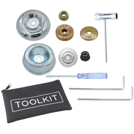 Trade-Shop 11in1 Universal Trimmerkopf-Adapter-Kit Wartung Ersatzteile für Worx, Black & Decker, Greenworks, Husqvarna, Bosch, Makita Freischneider