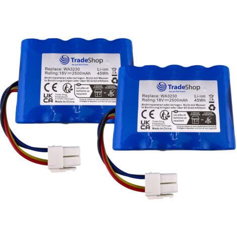 2x Trade-Shop Premium Li-Ion Akku 3,6V/3,7V 1400mAh 18500-Zelle 52mm x 18,5mm mit U-Lötfahnen 5mm 2x Trade-Shop Premium Li-Ion Akku 3,6V/3,7V 1400mAh 18500-Zelle 52mm x 18,5mm mit U-Lötfahnen 5mm