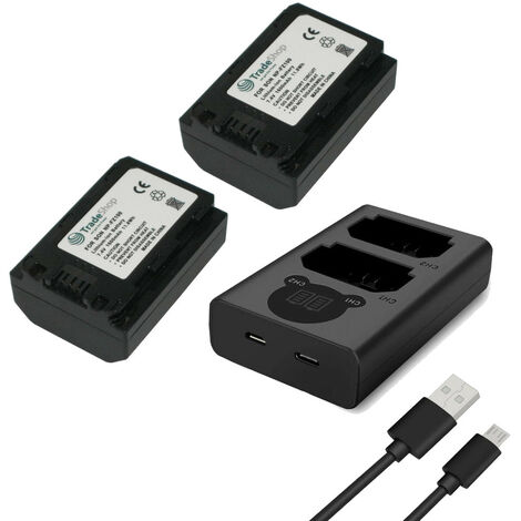 3in1 Set: 2x Akku + USB Doppel Akku Dual LCD Schnell-Ladegerät für