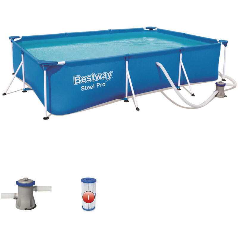 Bestway Bestway PISCINA FUORITERRA RETTANGOLARE CON POMPA FILTRO cm 300x201x66 56411 