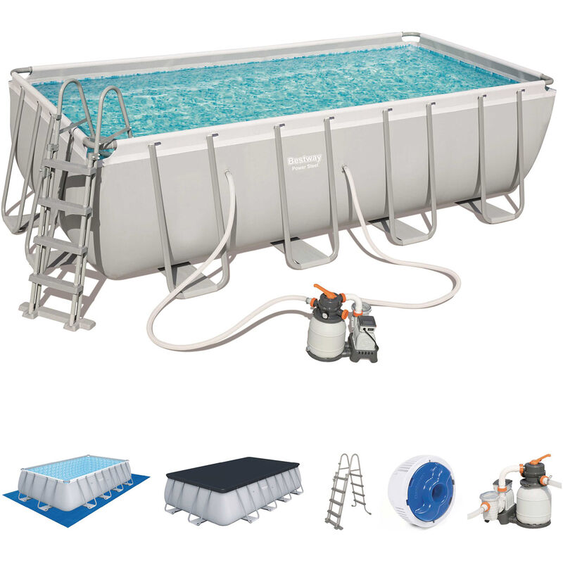Bestway Bestway Power Steel 56671 Piscina Fuori Terra 488x244x122h pompa a sabbia 