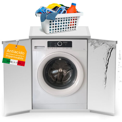 Mobile Coprilavatrice Sicignano In Resina Con 2 Ante – Protezione Universale Per Esterno, Impermeabile E Resistente Ai Raggi UV, Grigio 68,5x64x88 Cm