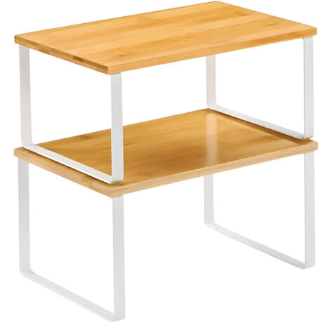 Comodino Con 2 Ripiani In Legno E Cesto Oxford - Tavolino Salvaspazio 40x18x65 Cm In Metallo Per Camera Da Letto O Corridoio