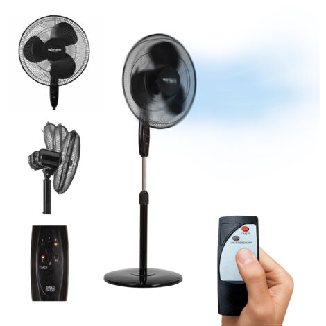 Ventilatore A Piantana 50w Con Telecomando, 3 Velocità Regolabili E Timer 7 Ore
