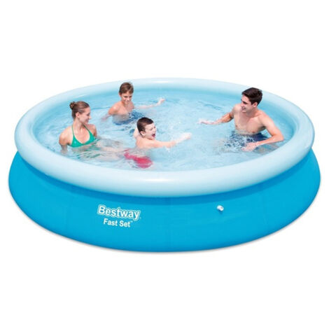 Piscina Fuori Terra Gonfiabile Da Giardino 366x76cm Con Toppa Riparazione