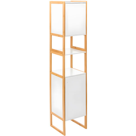 Colonna Armadio 2 Ante Da Bagno 33x33x170cm Bianco