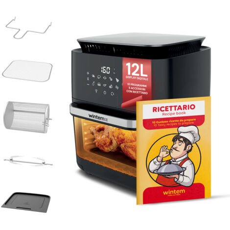 Friggitrice Aria 12l Con Display Led Touch Timer 60 Min E Ricette Preimpostate