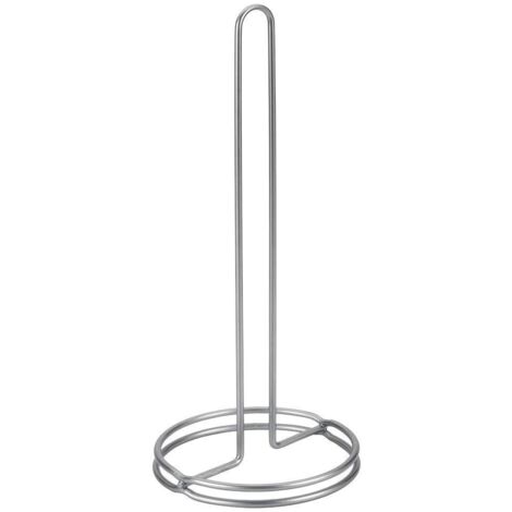 Porta rotolo cucina Metaltex diametro 13 cm colore grigio metallizzato