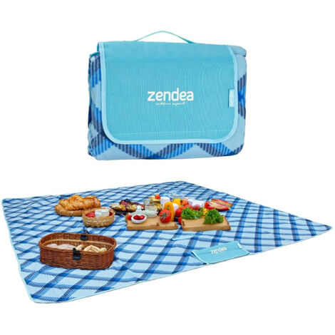 Telo Picnic 200x200cm In Poliestere Impermeabile Con Manico E Tessuto Resistente (1/5)