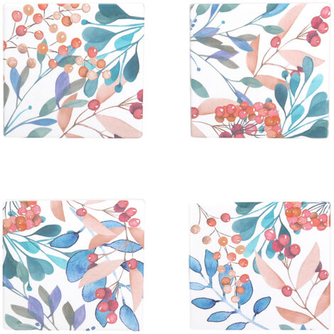 Set 4 Sottobicchieri Quadrati 10x10cm