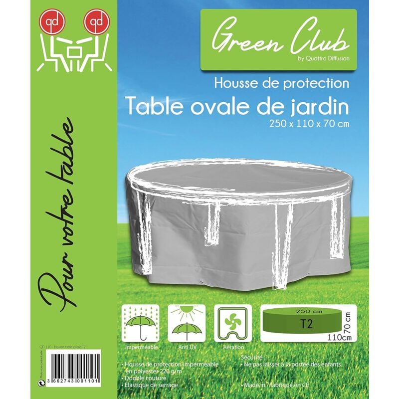 Housse de protection Table ovale de Jardin Haute qualité polyester