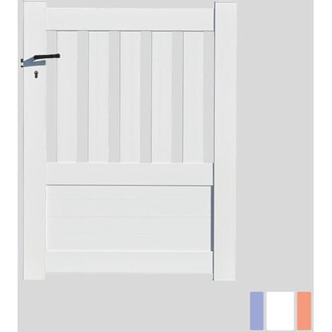 Portillon aluminium modèle semi-ajouré en kit dimension L.1000 (entre piliers) x H.1300 mm Blanc (RAL 9010)