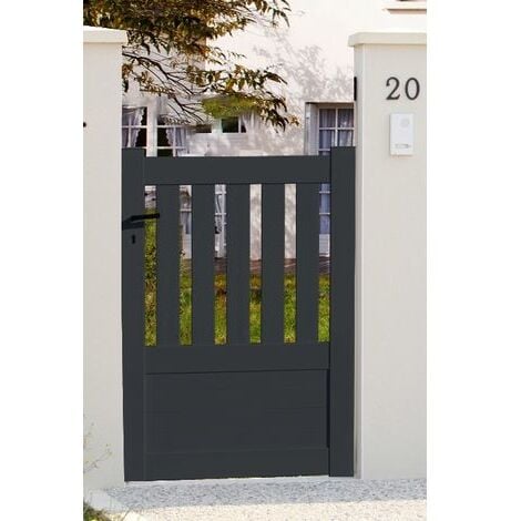 Portillon aluminium modèle semi-ajouré en kit dimension L.1000 (entre piliers) x H.1300 mm Blanc (RAL 9010)