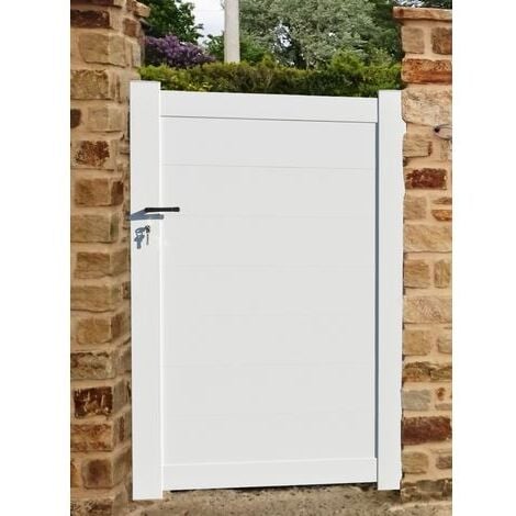 Portillon aluminium modèle plein en kit dimension L.1000 (entre piliers) x H.1500 mm Gris (RAL 7016)