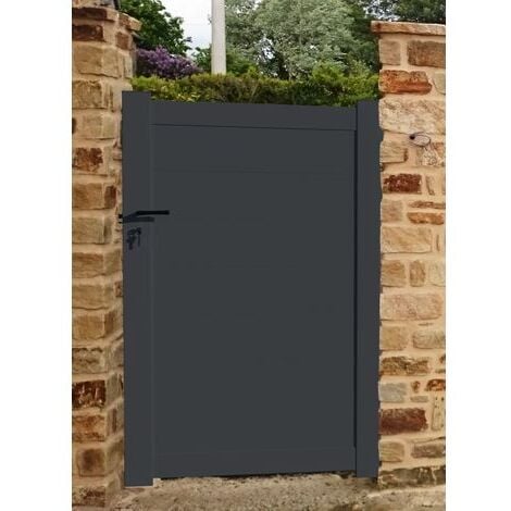 Portillon aluminium modèle plein en kit dimension L.1000 (entre piliers) x H.1500 mm Gris (RAL 7016)