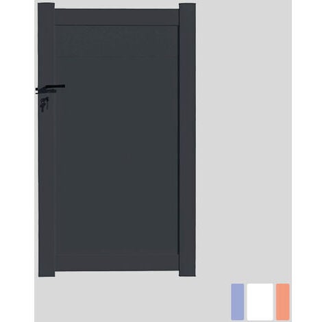Portillon aluminium modèle plein en kit dimension L.1000 (entre piliers) x H.1500 mm Gris (RAL 7016)