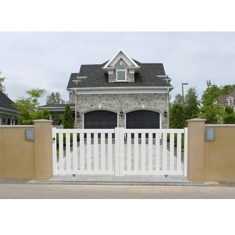 Portail aluminium coulissant ajouré en kit dimension L.3000 (entre piliers) X H.1200 mm Blanc (RAL 9010)
