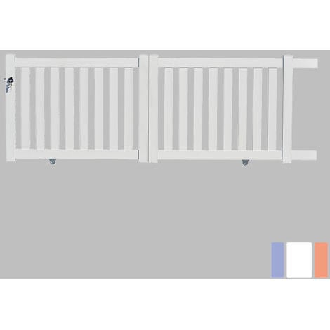 Portail aluminium coulissant ajouré en kit dimension L.3000 (entre piliers) X H.1200 mm Blanc (RAL 9010)